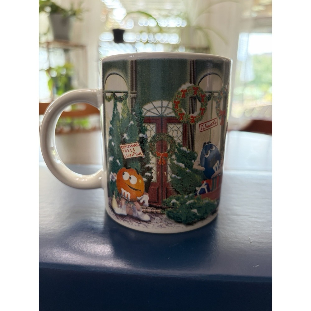 M&M Chocolate Candy Christmas Coffee Mug Xmas Trees Live & Cut Wreaths Tree Shop